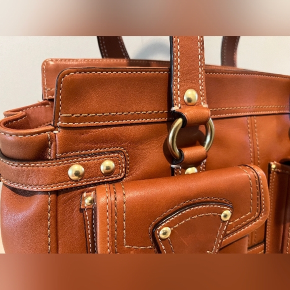 Rare, Ltd. Edition Coach Legacy Gardenia British Tan Leather Satchel Like New - Picture 6 of 16